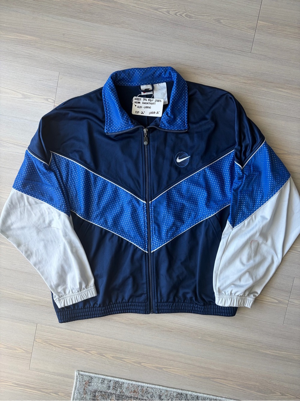 90’S WHITE TAG NIKE BASKETBALL FULL ZIP SWEATSHIRT
